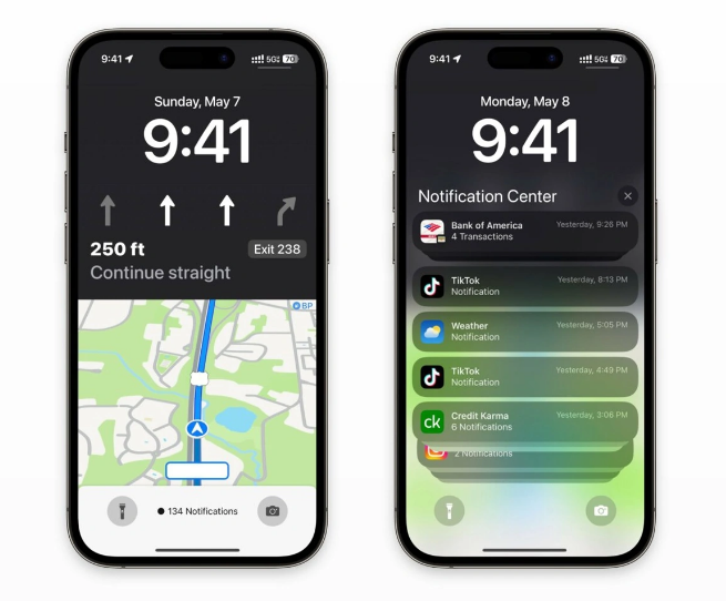 武陵苹果维修服务分享iOS17锁屏地图导航半屏显示长什么样 